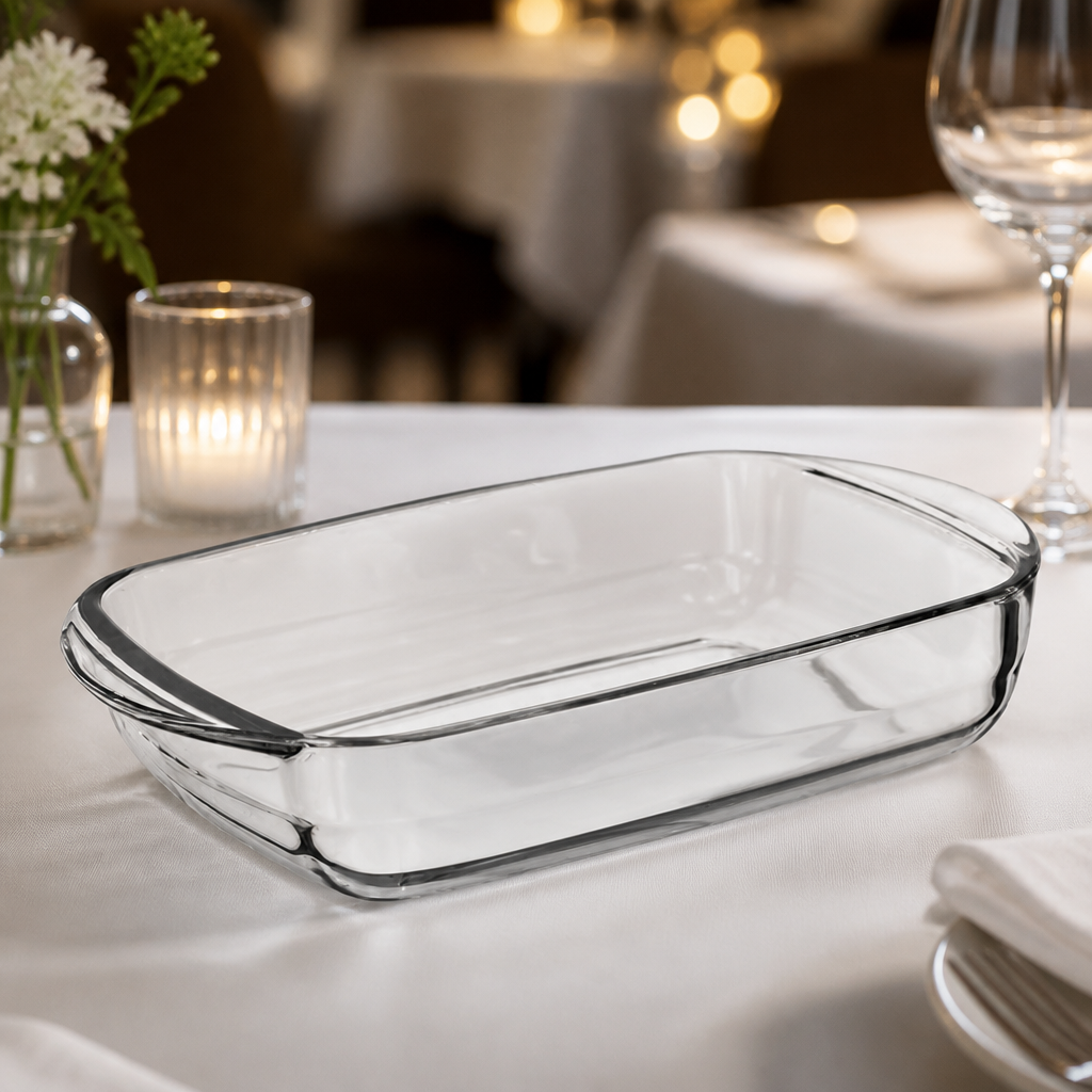 Commercial Glass Roasting Dish 800ml Non-Porous Oven Safe