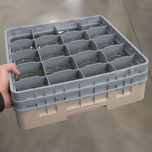Commercial Glass Rack 25 Compartments Max Height 155mm