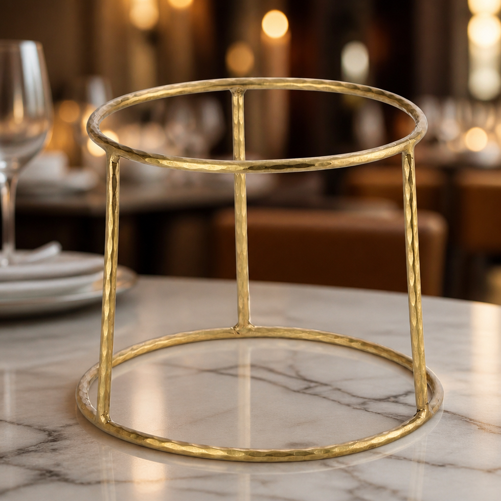 Large Vintage Gold Seafood Tower Stand for Mussel Pots
