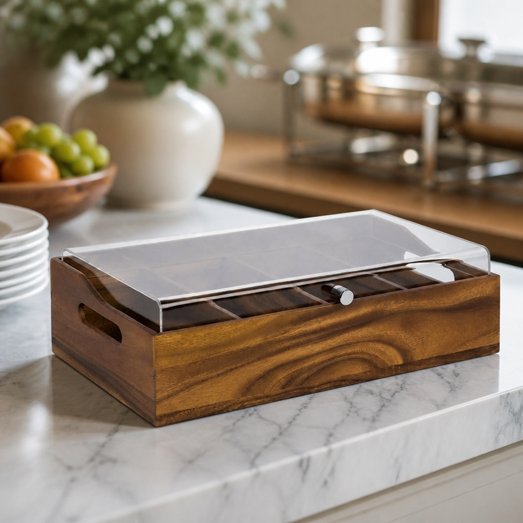 Commercial Cutlery Holder with Cover 510 x 280mm Storage Solution