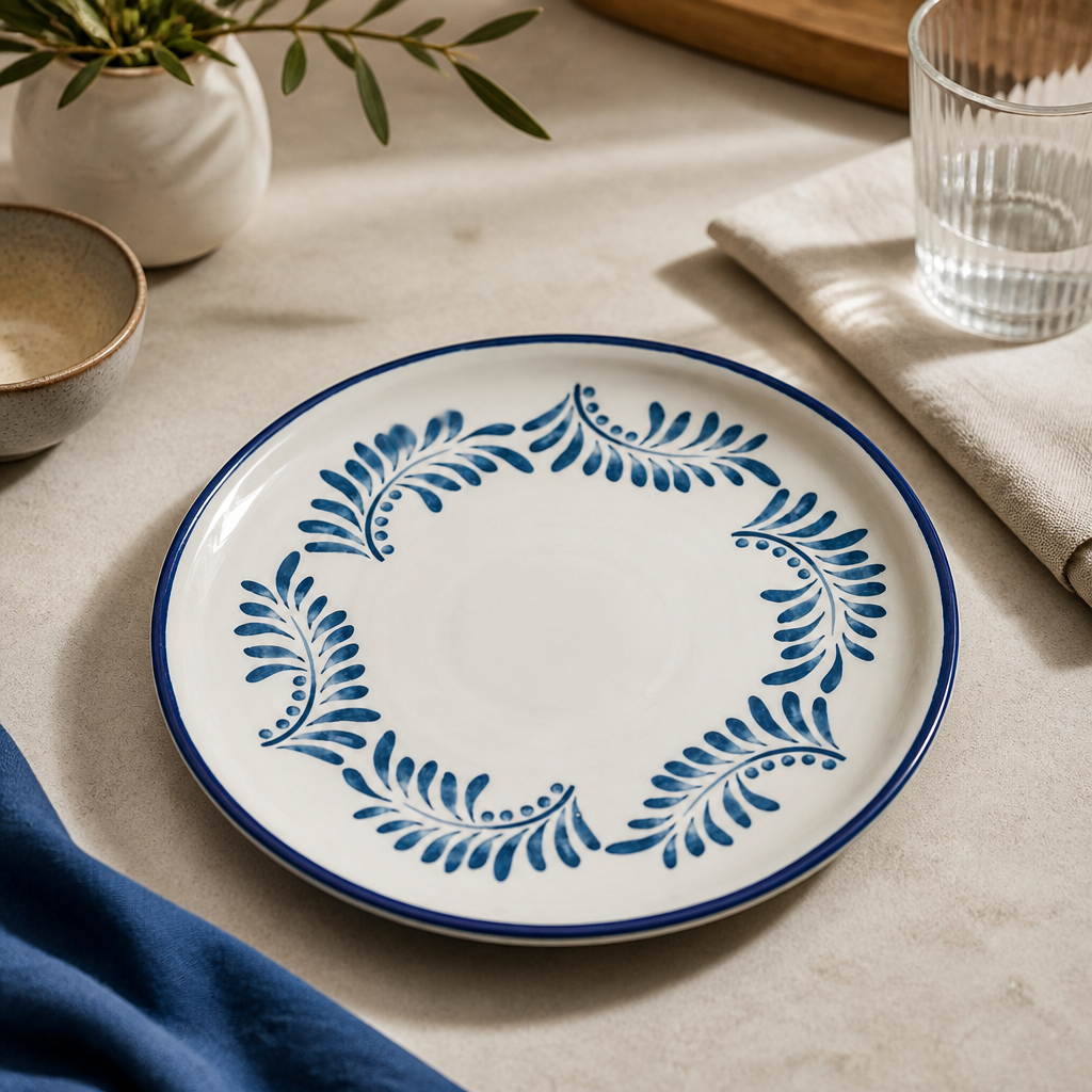 Commercial Round Walled Plates Blue 260mm - 6 Pack