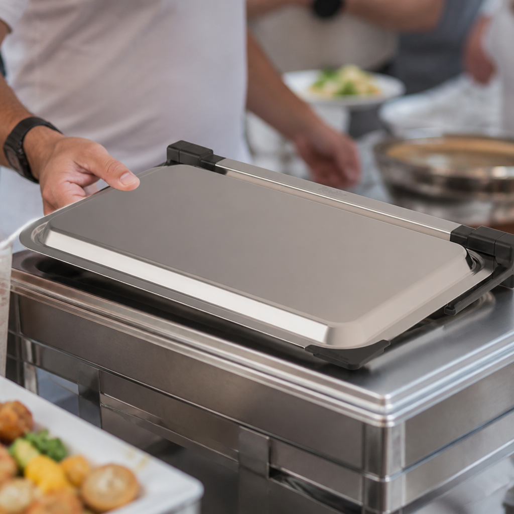 Soft Close Lid 1/1GN Stainless Steel for commercial use