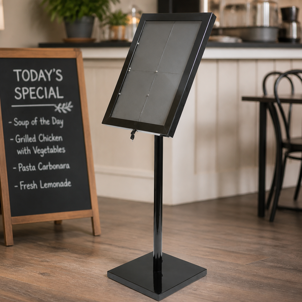 Commercial LED Menu Display Stand 1200mm x 650mm Black