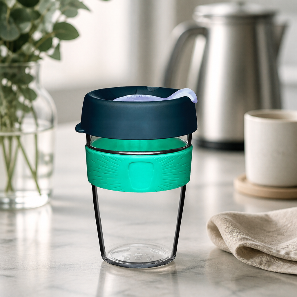 12oz Reusable Coffee Cups for Commercial Use - Clear Blue