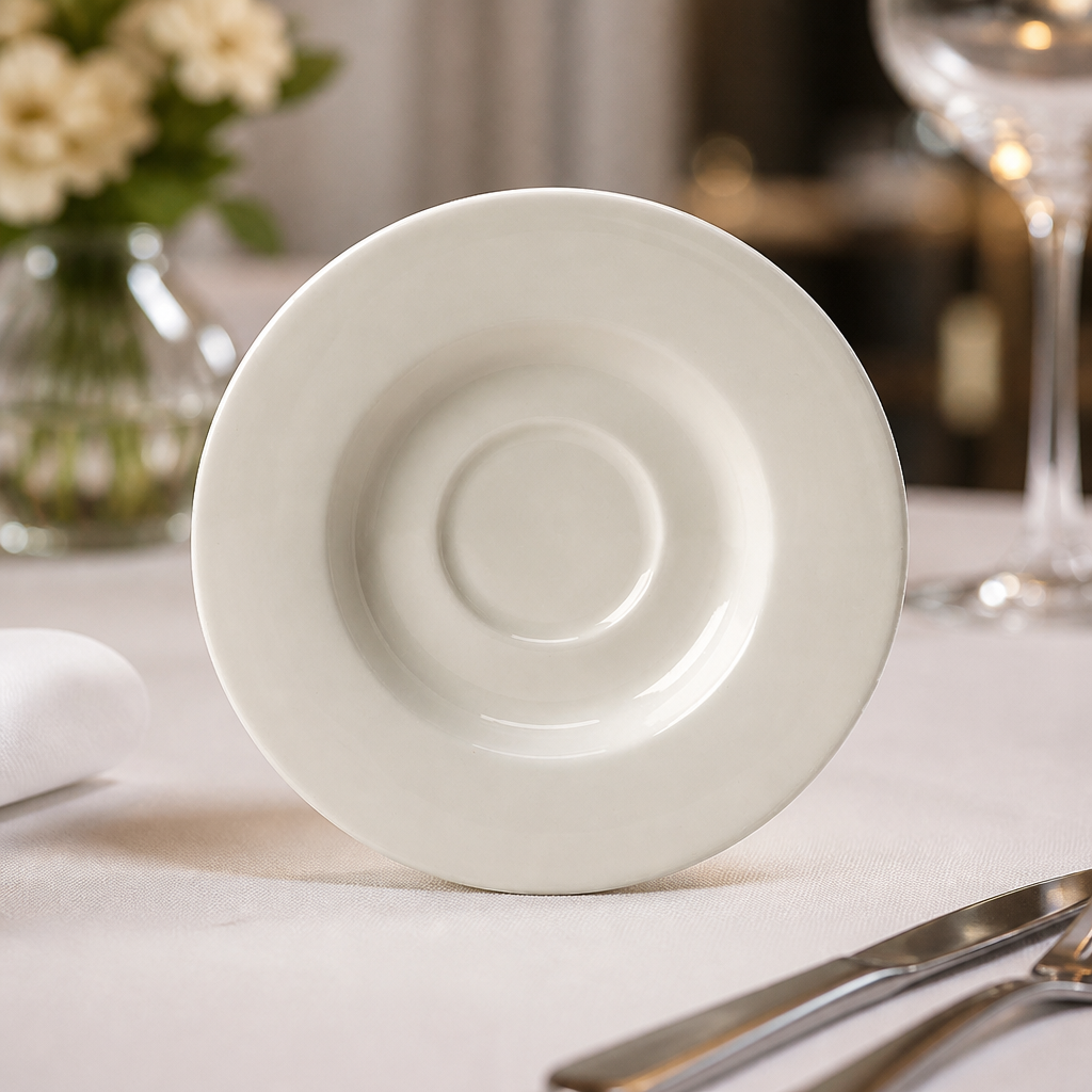 Commercial Porcelain Saucers 117mm - 36 Pack Catering Crockery