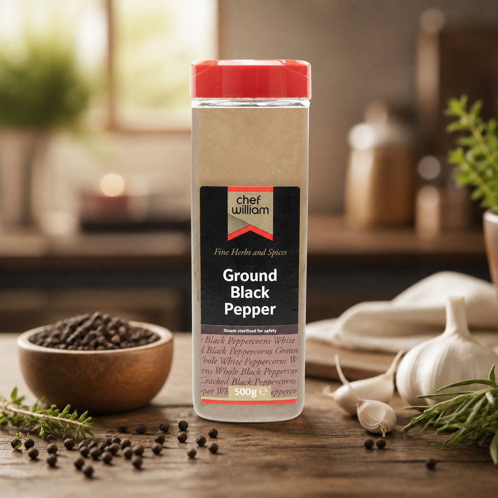 500g Ground Black Pepper for commercial cooking