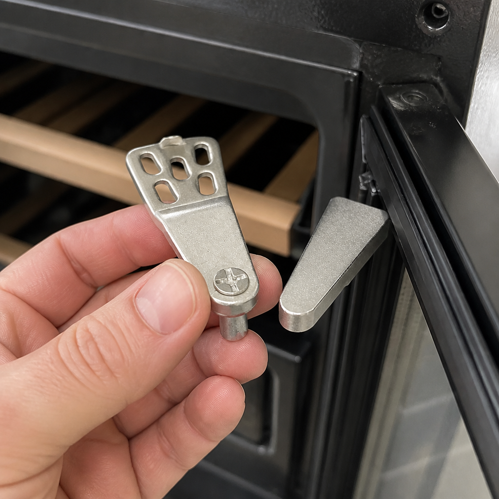 Replacement Upper Hinge with Cover for Wine Coolers