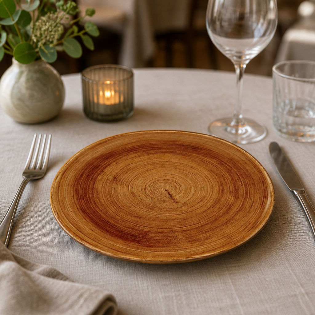 Commercial Round Plates 264mm Vintage Copper 12 Pack