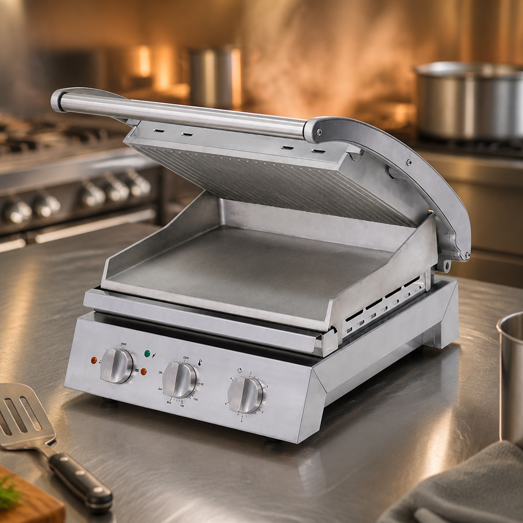 Commercial Contact Grill 6 Slice Ribbed Top Plate 2200W
