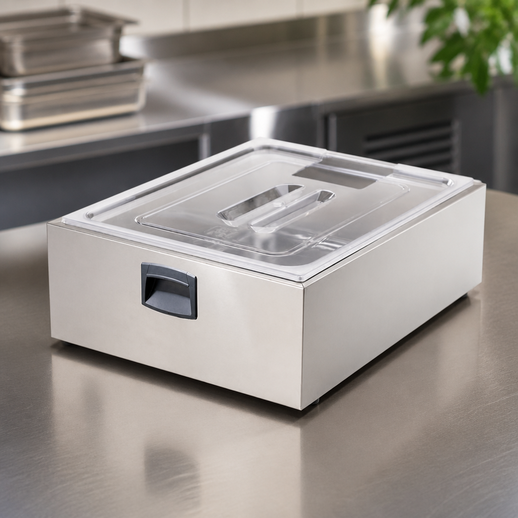 Commercial 2/1 GN Stainless Steel Tray with Lid for Sous Vide