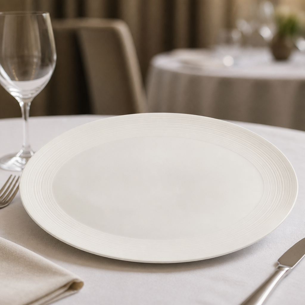 Commercial Oval Coupe Plates 342.5mm - 12 Pack Porcelain