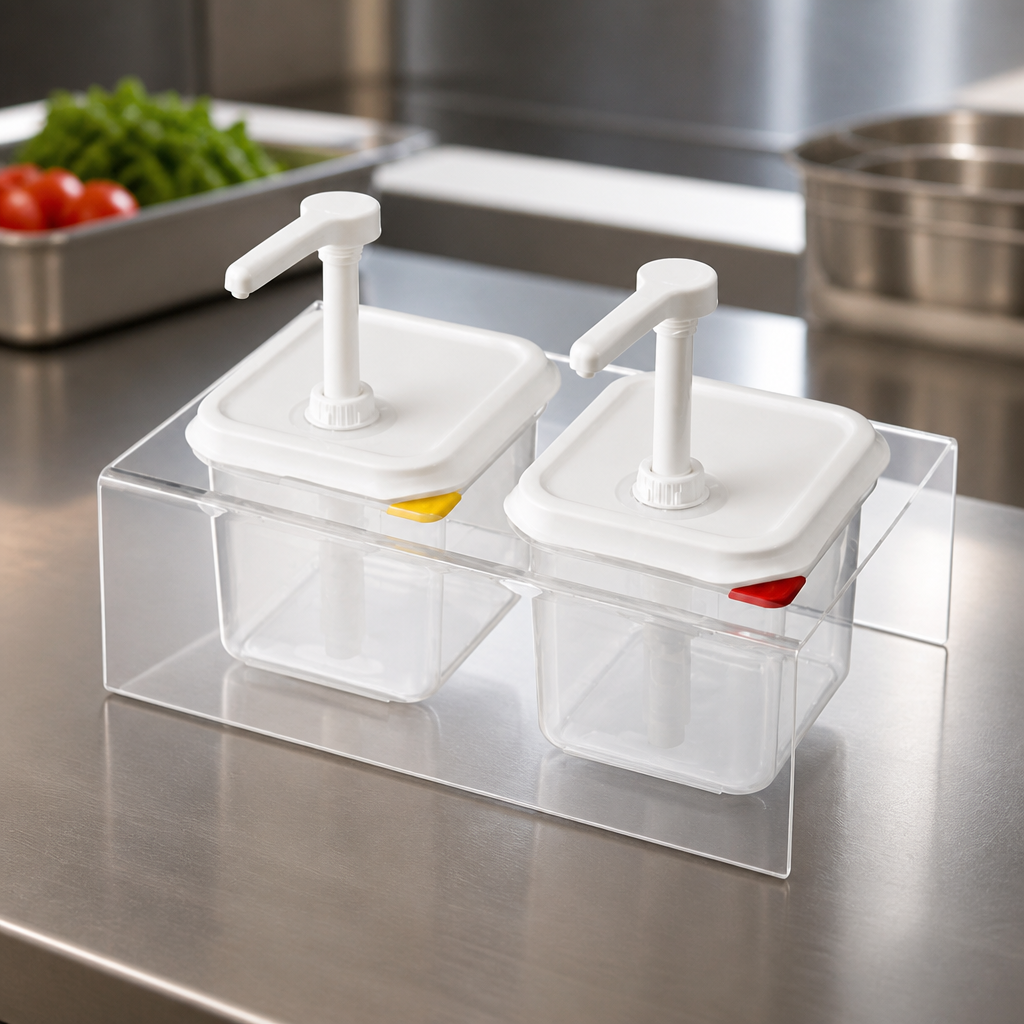 Commercial Sauce Dispensers with Pump GN 1/6 2.6Ltr Set