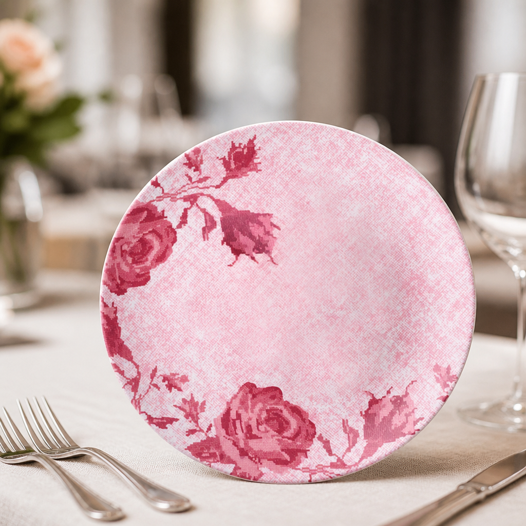Commercial Porcelain Coupe Plates Pink 150mm Pack of 12