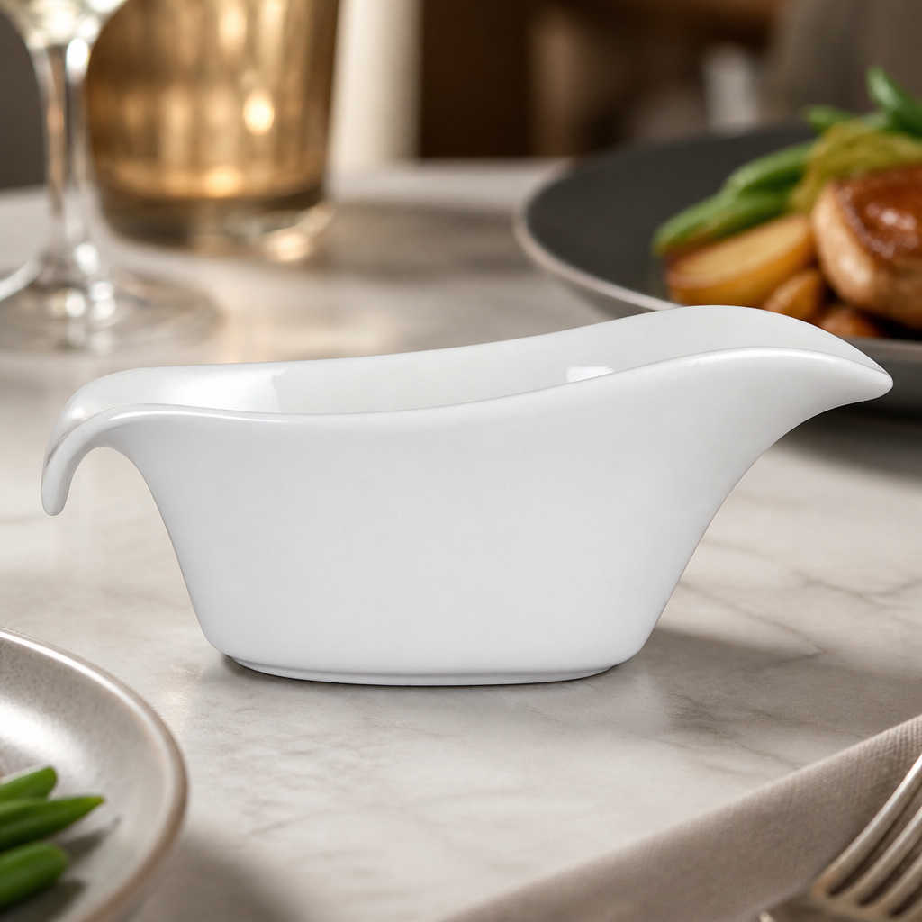 Commercial Gravy Boats 85ml Whiteware Porcelain 6 Pack