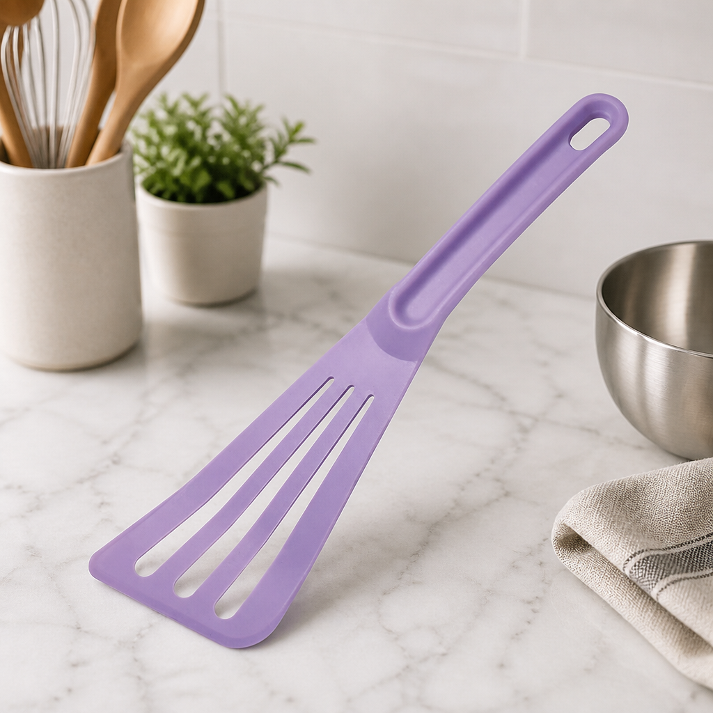 Commercial Purple Slotted Spatula 30cm Allergen Tool