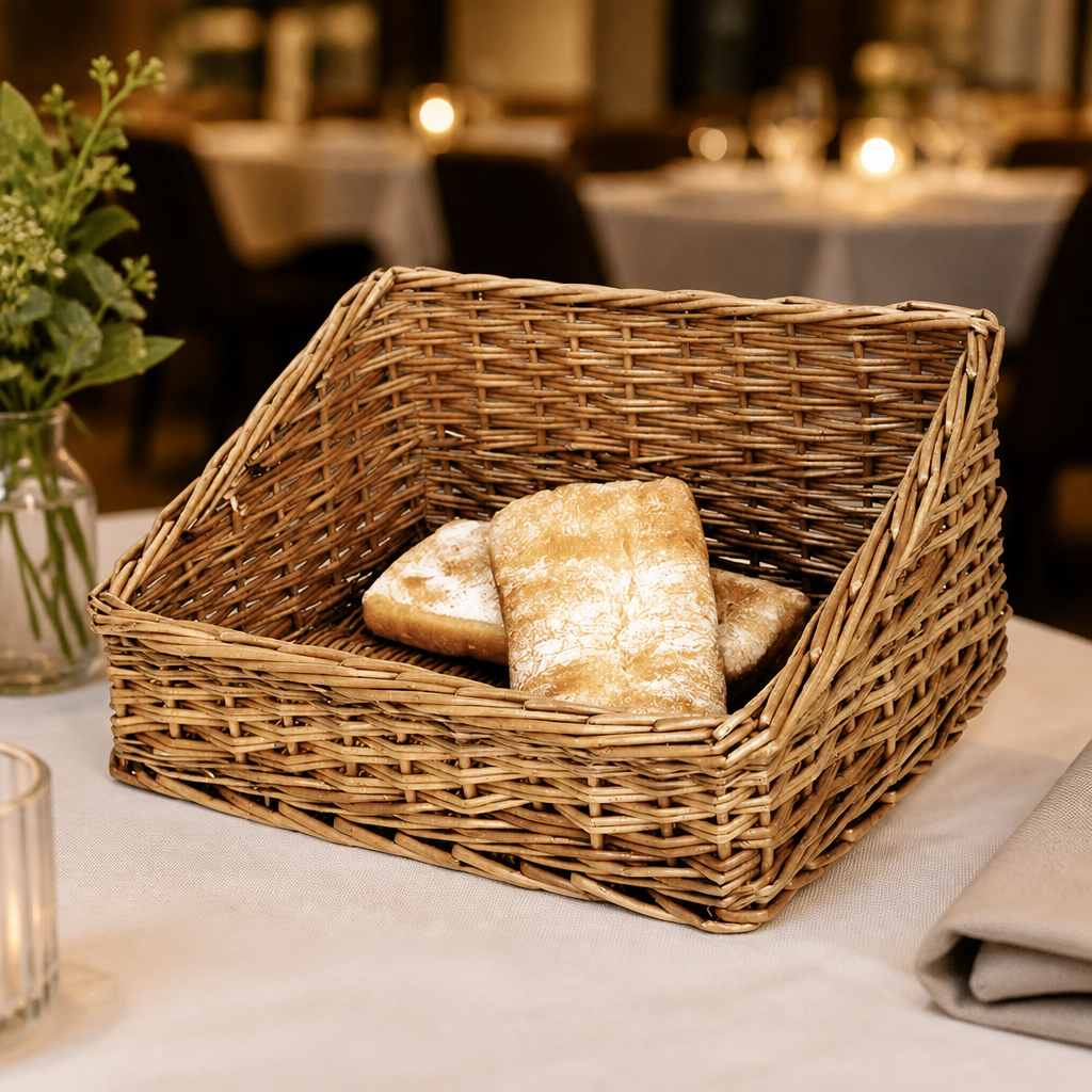Commercial Wicker Display Basket 360mm for serving baked goods