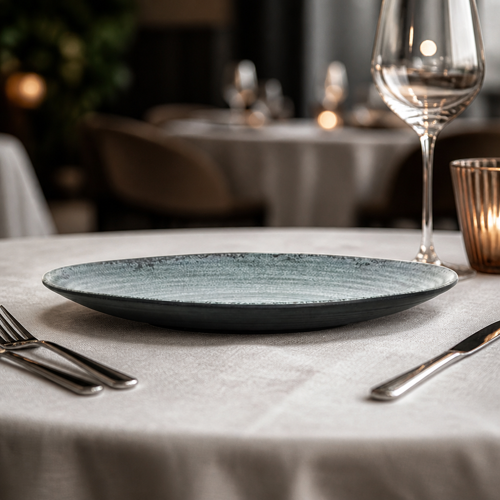 Commercial Melamine Dinnerware Plates 228.6mm Blue 12 Pack
