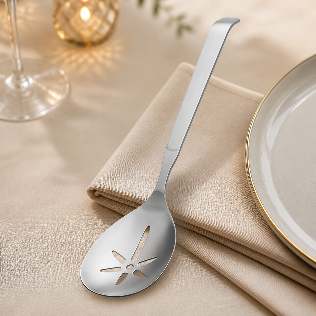12 Pack of Commercial Slotted Serving Spoons