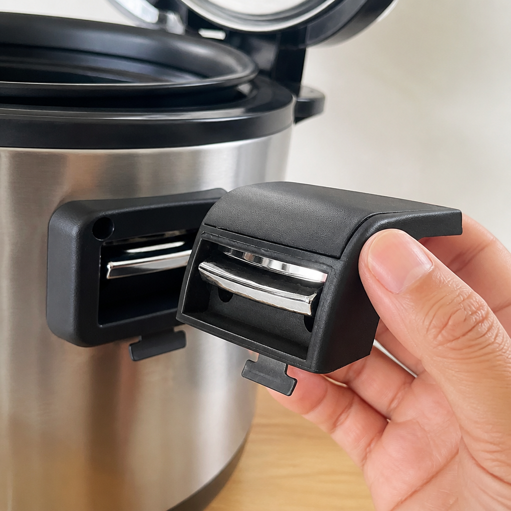 Commercial Rice Cooker Lid Lock Case in polypropylene and stainless steel