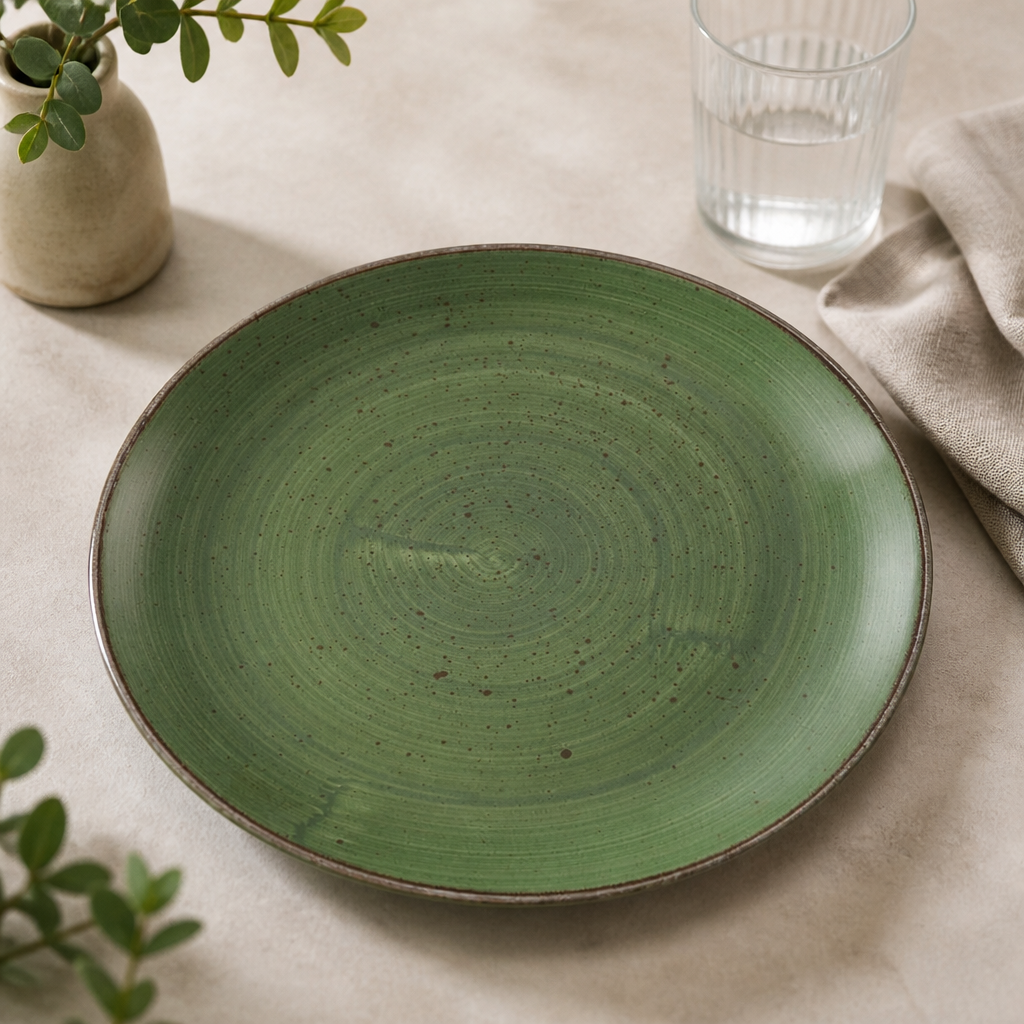 Commercial Coupe Plates 285mm Green - 12 Pack Accents