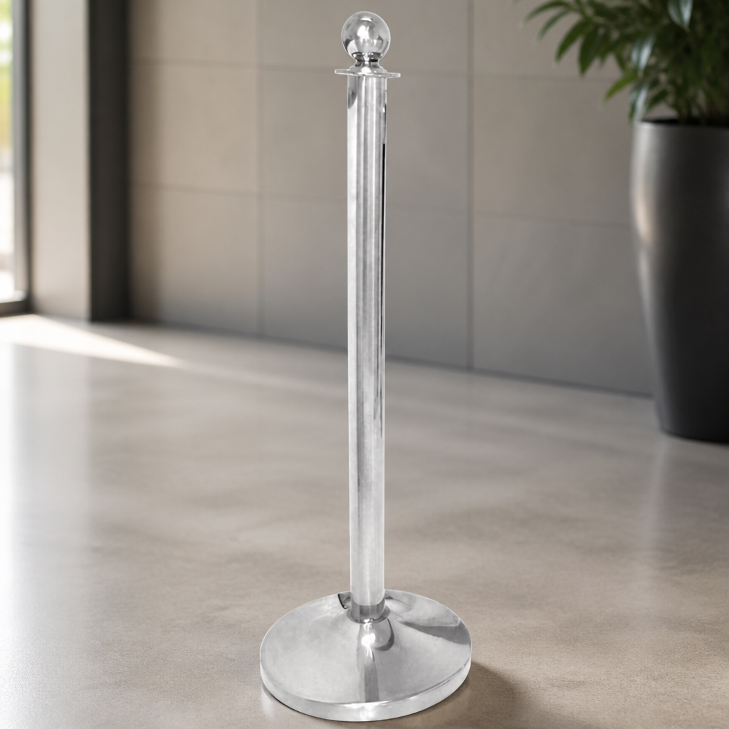 Commercial Stainless Steel Ball Top Barrier Post 950mm High