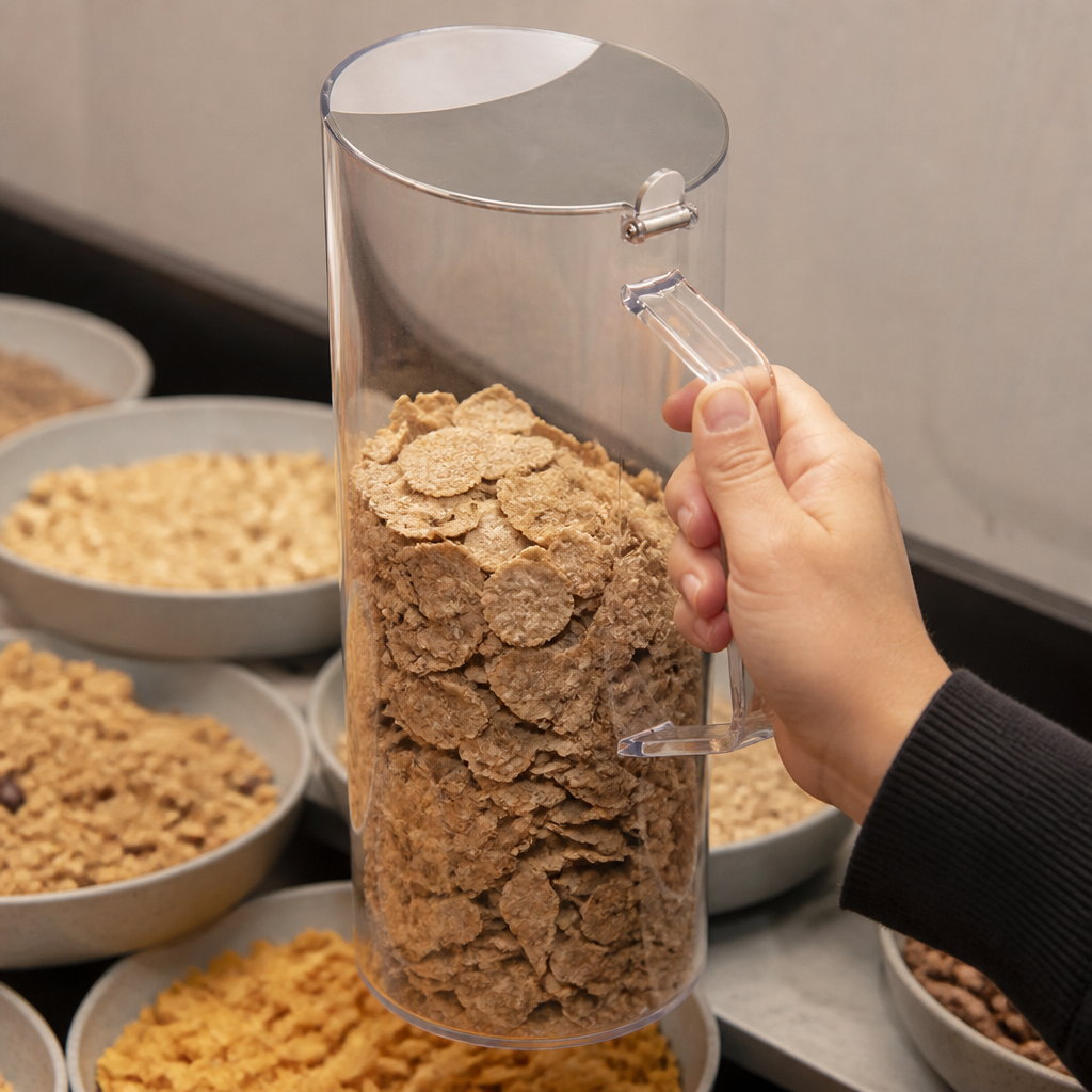 1.5L Commercial Cereal Dispenser with Flip Top Lid