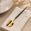 Commercial Dessert Spoons 12 Pack Black & Gold 183mm