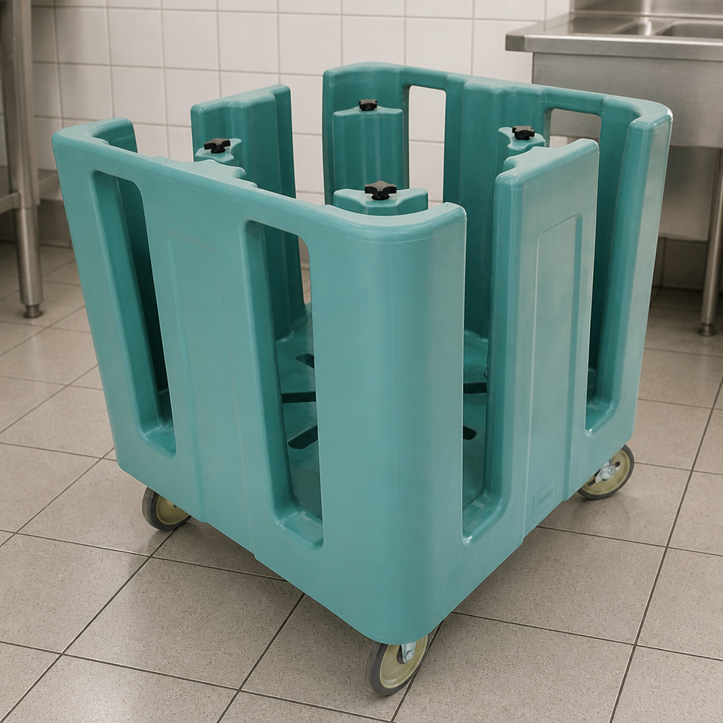 Commercial Adjustable Dish Caddy Trolley for Plates and Bowls