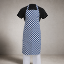 Commercial Staff Bib Apron Blue White Check One Size Fits All