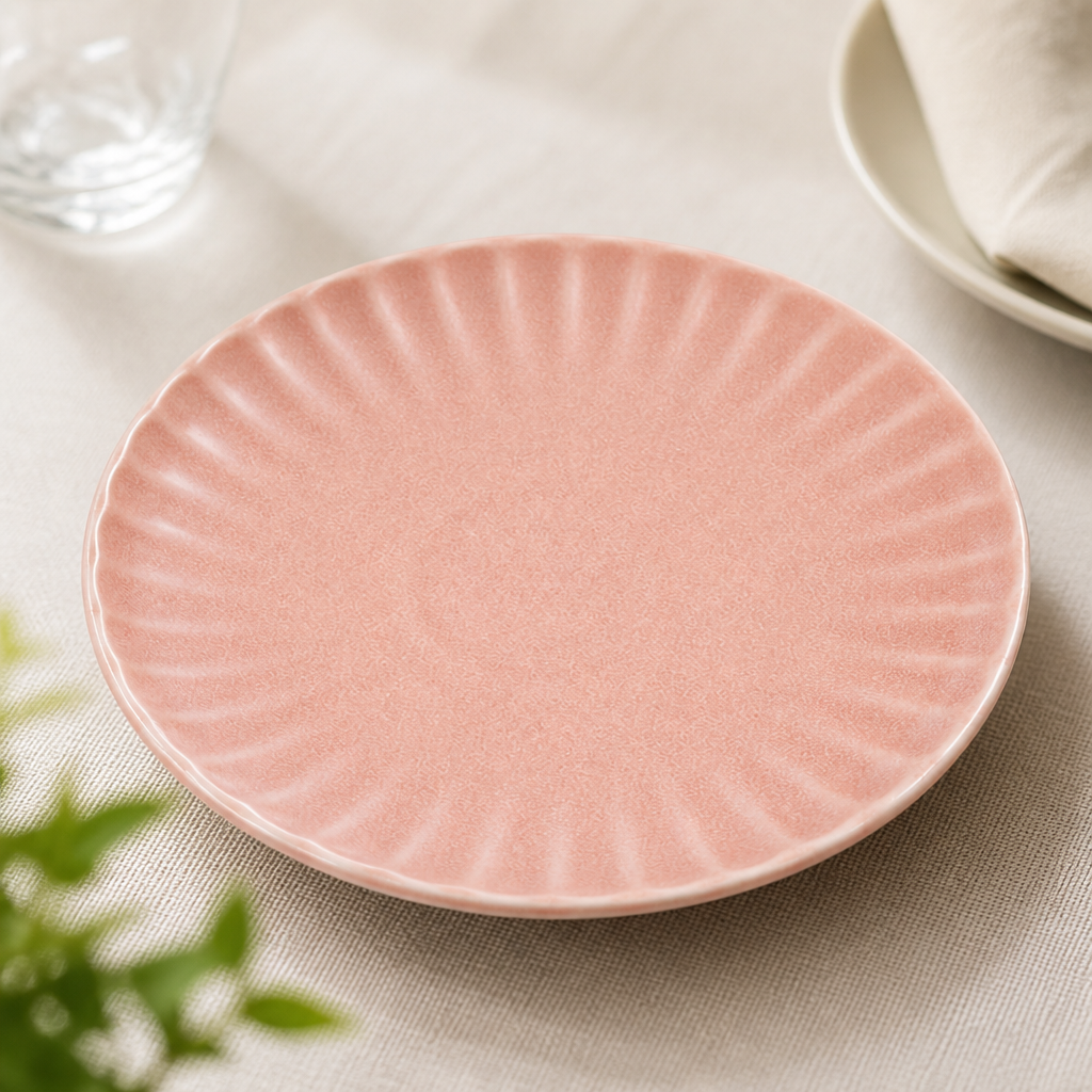 Commercial Porcelain Plates Peach 205mm Stackable 6 Pack