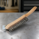 Heavy Duty Wire Grill Brush with Scraper for Commercial Use