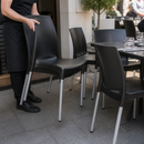 Commercial Stackable Bistro Side Chairs Black 4 Pack
