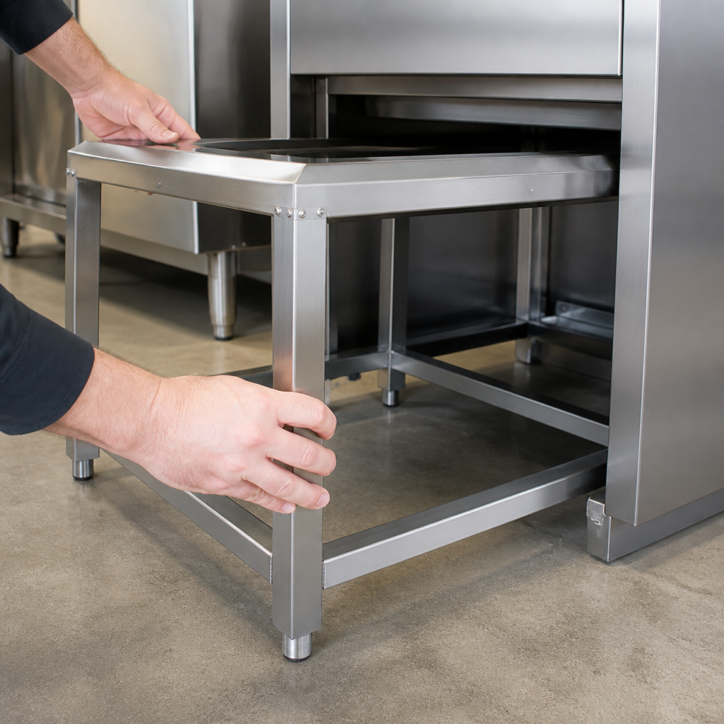 Commercial 2/1 GN Stand with Adjustable Legs in Stainless Steel
