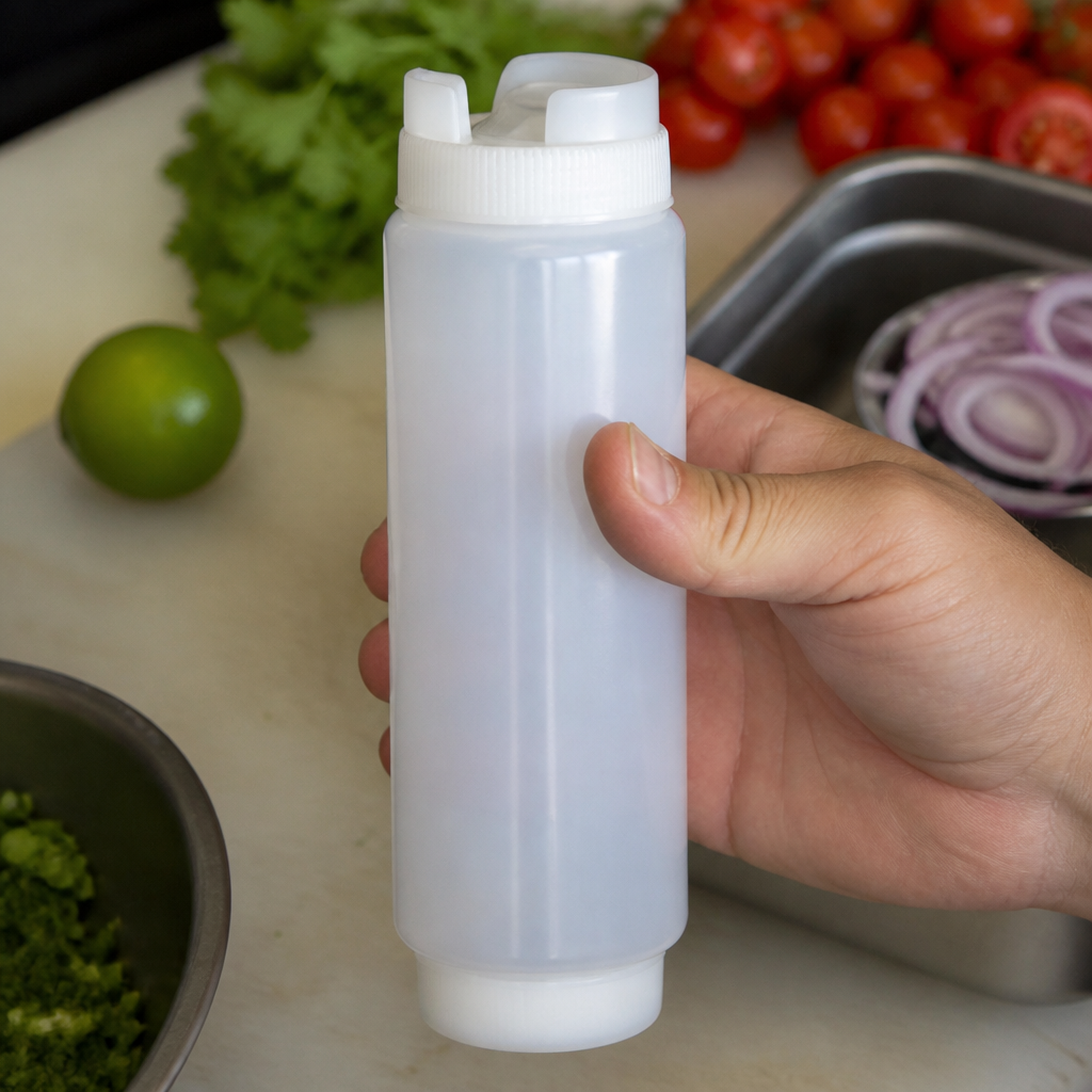 16oz commercial squeeze bottle for sauces and condiments