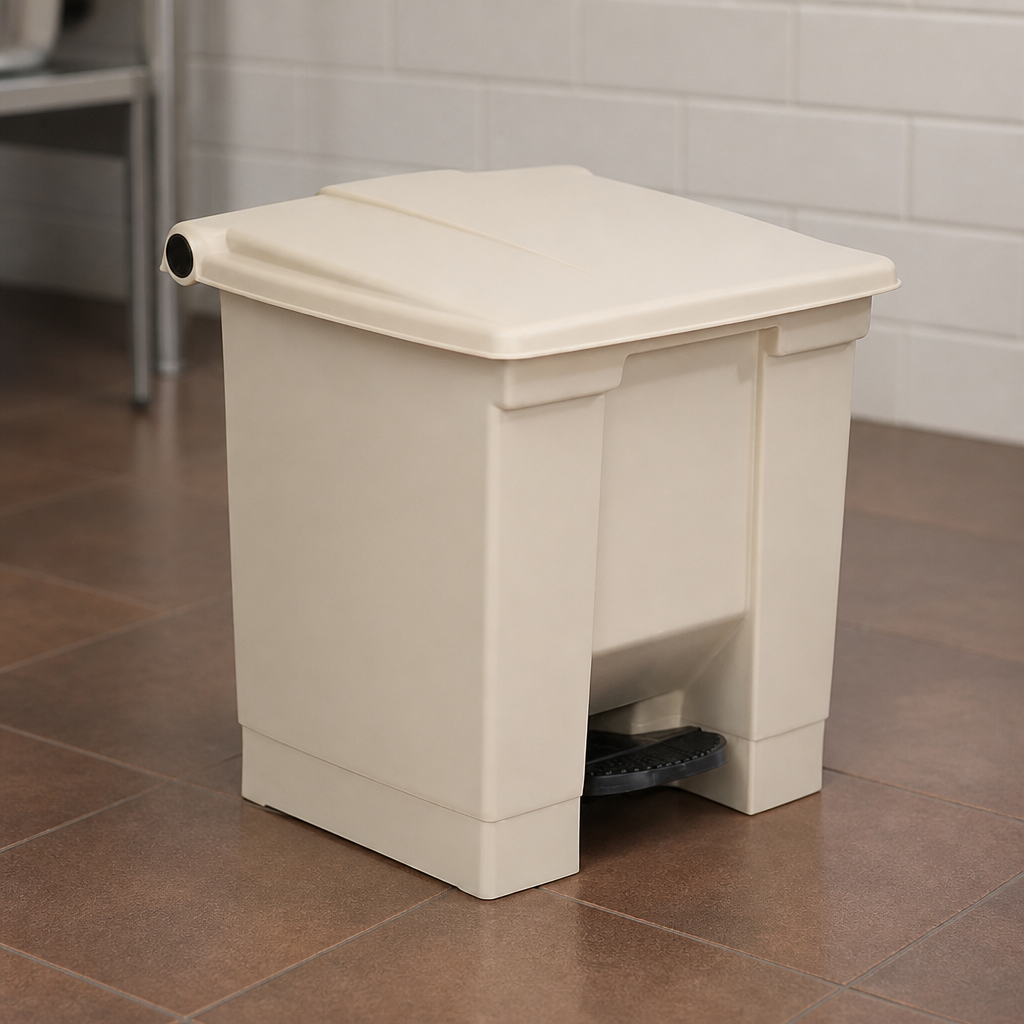Commercial Beige Step-On Pedal Bin 30.5L Capacity