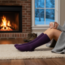 Premium Ladies Thermal Socks - Medium Thick Purple, Comfortable and Cozy for Everyday Casual Wear