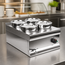 Commercial Bain Marie 4 Pot 600mm Countertop Food Warmer