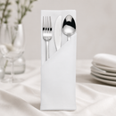 Commercial Cotton Napkins 550mm White Satin Band 10 Pack