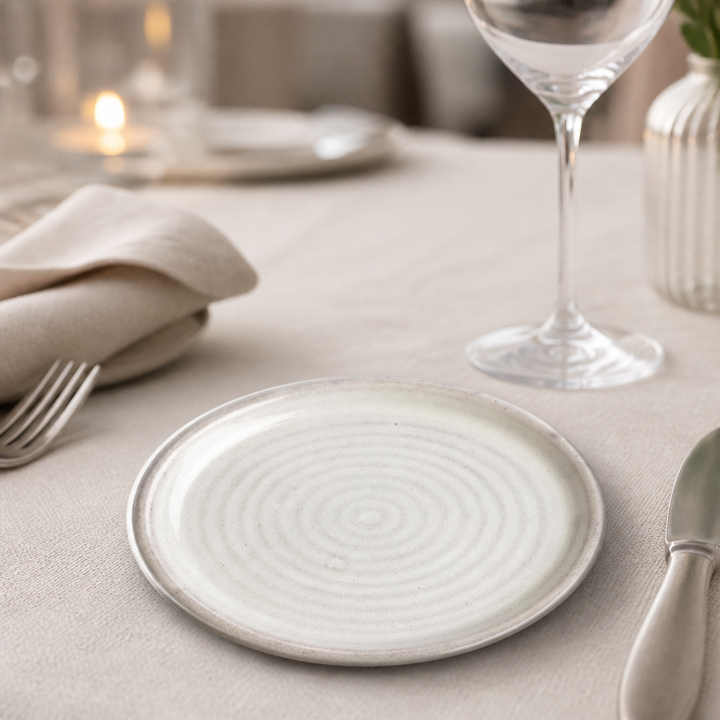 Commercial Stoneware Small Rim Plates 180mm 6 Pack