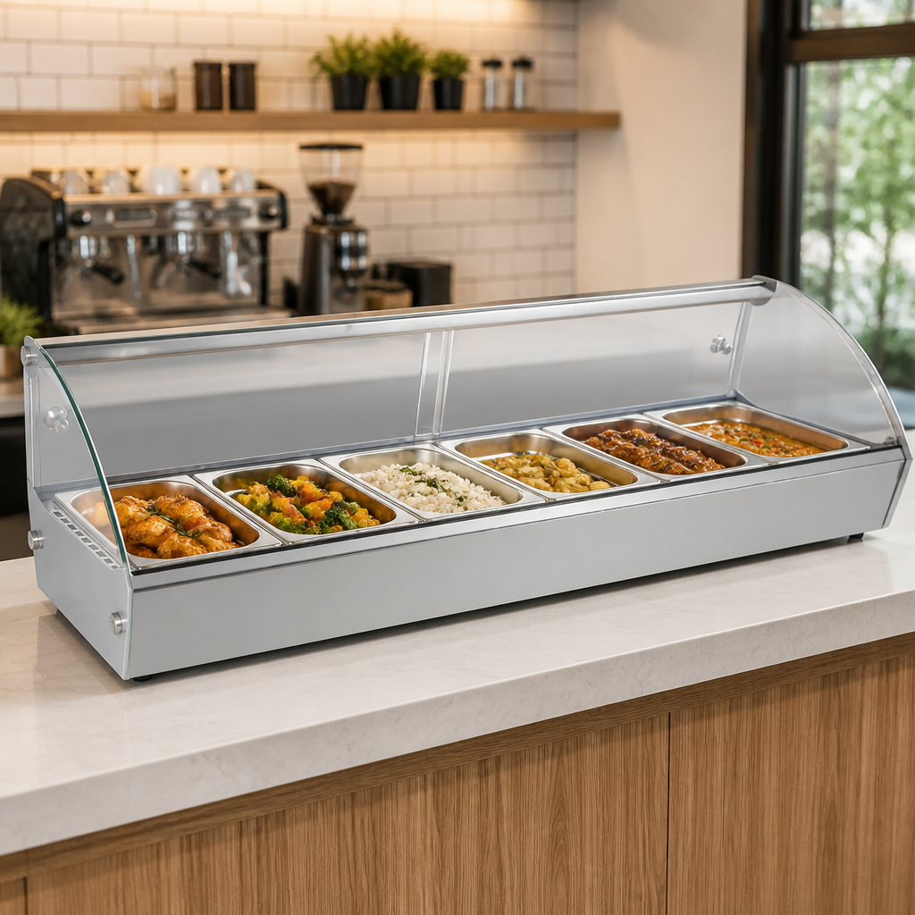 Commercial Countertop Heated Food Display 1200mm Capacity