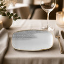 Commercial Oblong Plates 355x189mm White & Grey 6 Pack