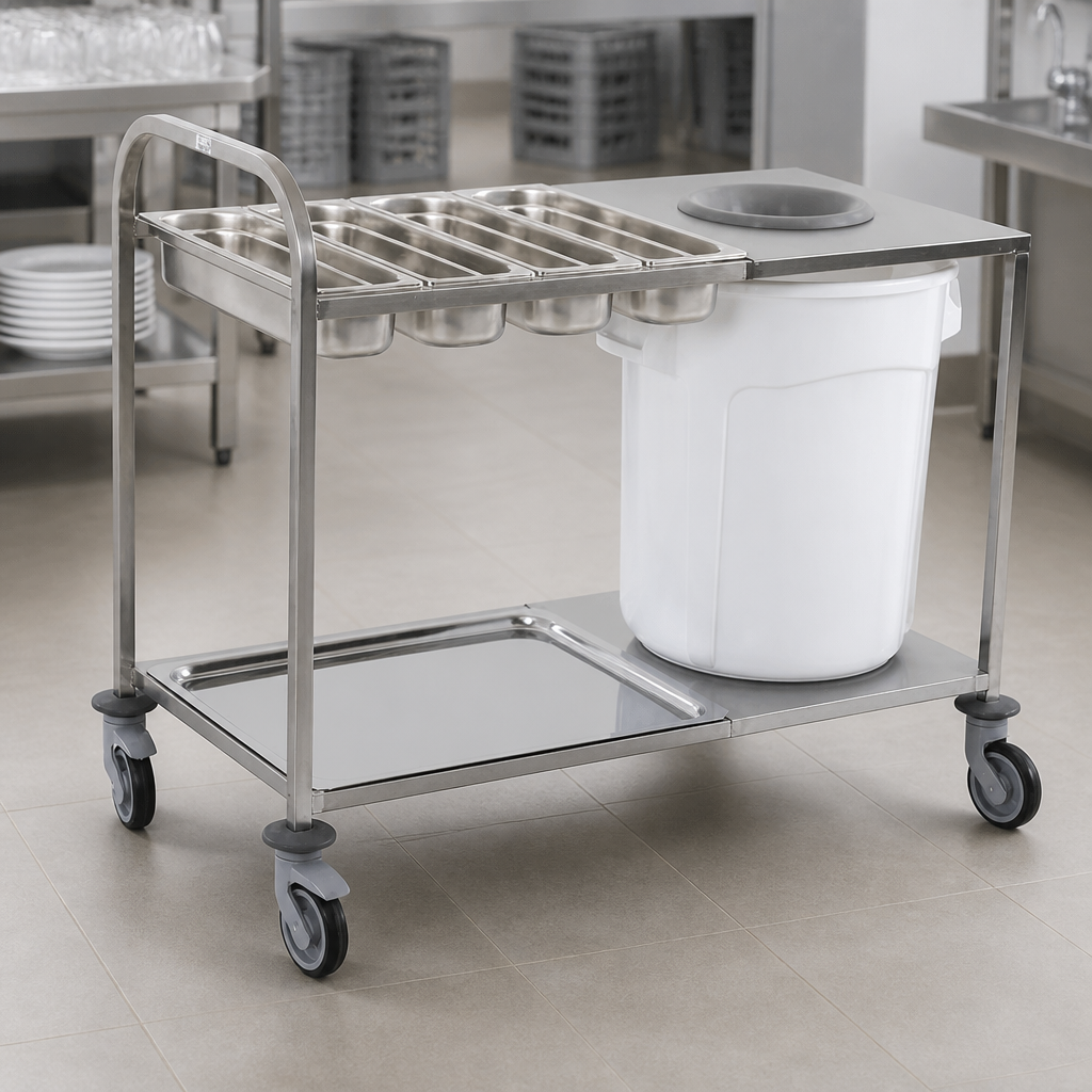 76L Commercial Self Clearing Trolley with Gastronorm Trays