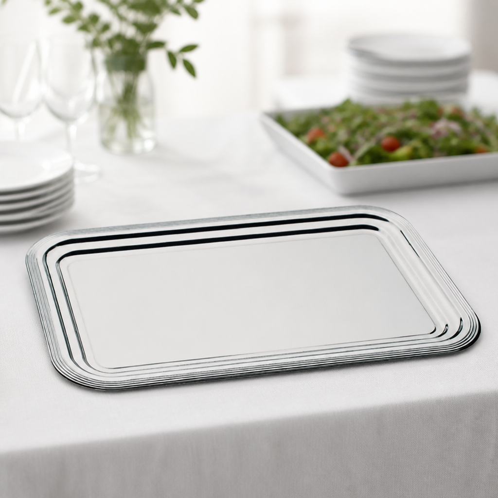 Commercial Semi-Disposable Party Tray GN 1/1 Chrome Finish