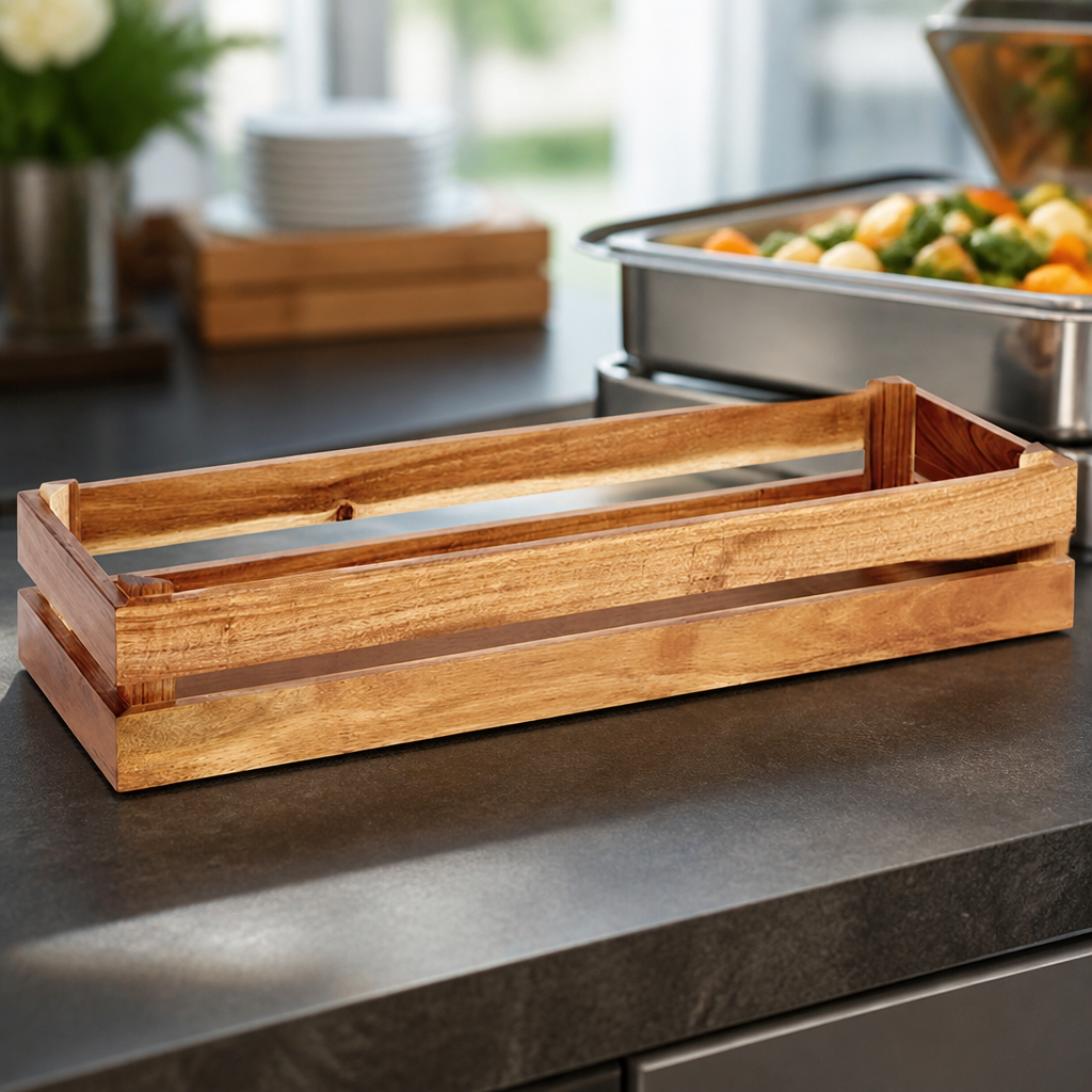 Commercial Acacia Wooden Crate Size Riser