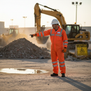 Premium High Visibility Disposable Coverall in Fluorescent Orange with Reflective Bands for Enhanced Safety and Comfort