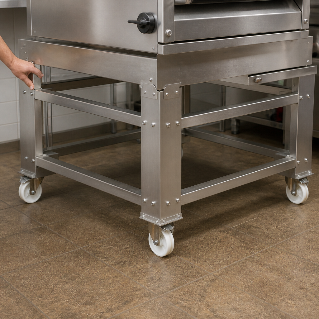 Mobile Pizza Oven Stand for TSA single, double, triple deck ovens