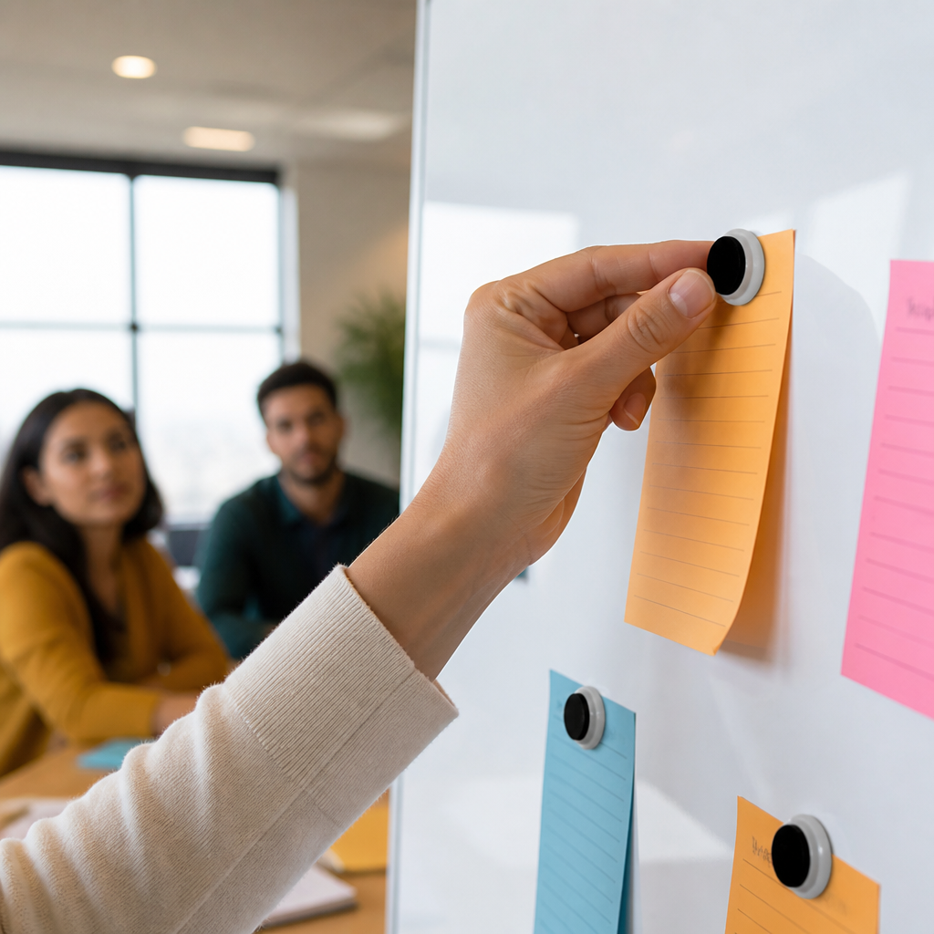 Set of 12 commercial whiteboard magnets for displaying notes