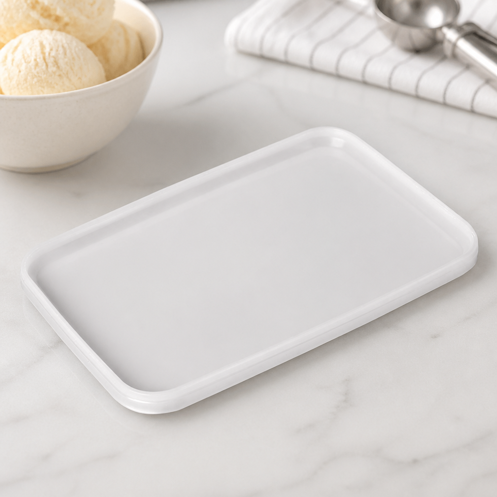 Commercial Reusable Ice Cream Container Lid 1.2Ltr 40 Pack