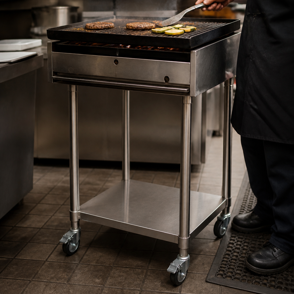 Commercial Chargrill Stand Stainless Steel 668mm Height