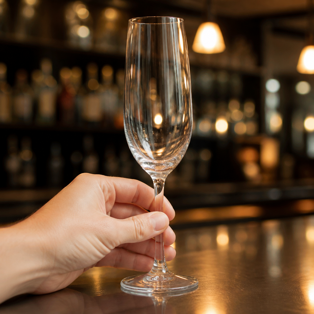 Pack of 6 clear 210ml commercial champagne glasses